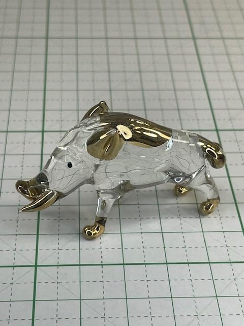 Amazon.co.jp: 手作りガラス細工 イノシシ いのしし 猪 置物